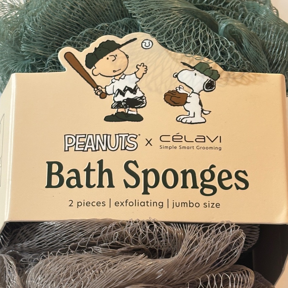 Peanuts Jumbo Size Exfoliating Bath Sponges - Picture 2 of 2